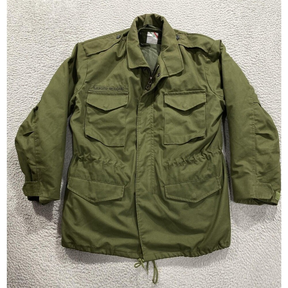 Military Jacket Mens Large Green Field Quilted Coat VTG Mexico Made Collectors